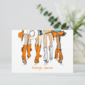 Tennessee Ladys Cowboy Boots Orange Fantasiebezeic Dankeskarte (Stehend Vorderseite)