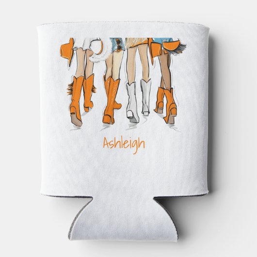 Tennessee Ladys Cowboy Boots Orange Fantasiebezeic Dosenkühler (Rückseite)