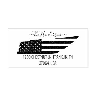 Tennessee Map USA Flag Rücksendeadresse Custom Permastempel