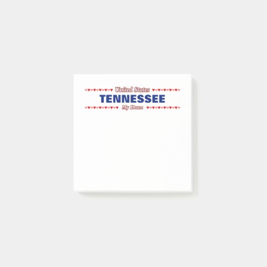 TENNESSEE - Meine Zuhause - Vereinigte StaatenHerz Post-it Klebezettel (Vorderseite)