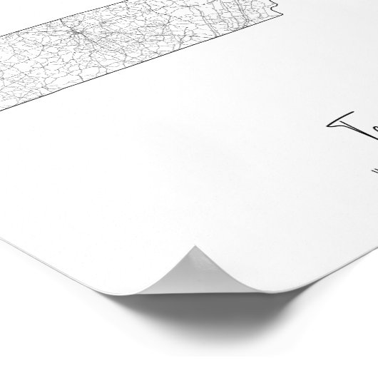 Tennessee Minimal Street Karte Poster (Ecke)