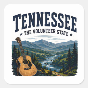 Tennessee Mountain Music Journey Quadratischer Aufkleber