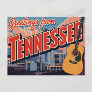 Tennessee Nashville Gitarre Skyline Postkarte
