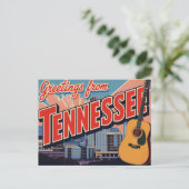Tennessee Nashville Guitar Skyline Postkarte (Stehend Vorderseite)
