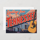 Tennessee Nashville Guitar Skyline Postkarte (Vorne/Hinten)