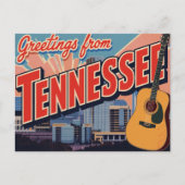 Tennessee Nashville Guitar Skyline Postkarte (Vorderseite)