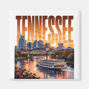 Tennessee Nashville Riverfront Music City Ansichte Magnet