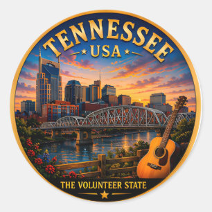 Tennessee Nashville Urlaubserinnerungen 🟡 Runder Aufkleber