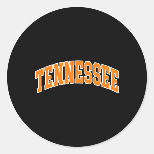 Tennessee Orange White Text Runder Aufkleber (Vorderseite)