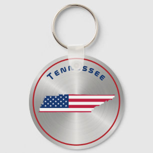 Tennessee Patriotic American Flag Karte Schlüsselanhänger