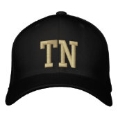 Tennessee Postleitzahl Baseballkappe (Schwarz/Gold Bestickte Kappe (Vorderseite)