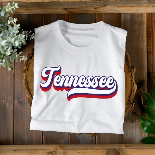 Tennessee Red White & Blue Vintag Script T - Shirt