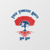 Tennessee Roots Flag Tree Fensteraufkleber (Blatt)