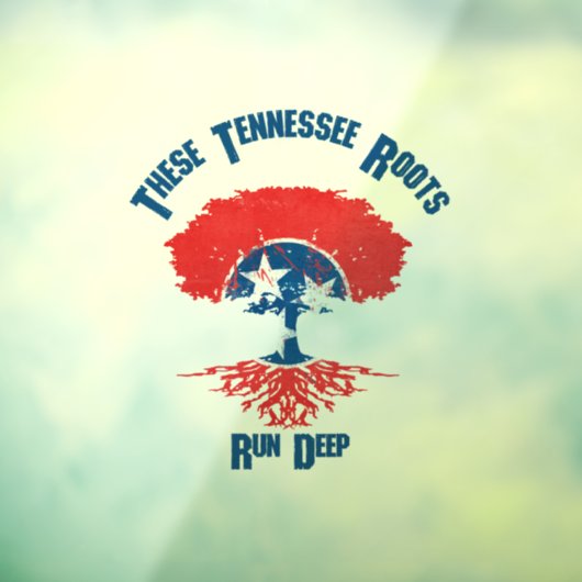 Tennessee Roots Flag Tree Fensteraufkleber (Blatt 3)