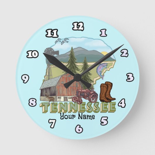 Tennessee Runde Wanduhr (Vorderseite)
