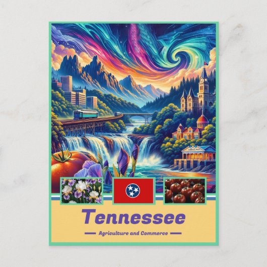 Tennessee Schätze Lebhafte Sehenswürdigkeiten Postkarte (Vorderseite)