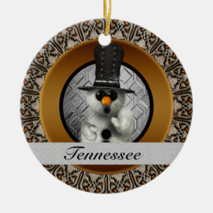 Tennessee-Schneemann-Weihnachtsverzierung Keramik Ornament
