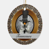 Tennessee-Schneemann-Weihnachtsverzierung Keramik Ornament (Links)