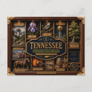 Tennessee Shadow Box 3D Figurine Staat Postkarte
