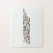 Tennessee Shaped Tennessean Vintage Karte Puzzle (Vertikal)