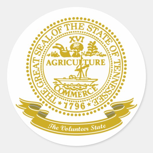 Tennessee-Siegel Runder Aufkleber (Vorderseite)