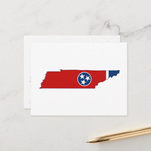 Tennessee Silhouette Karte Formbare Staatsflagge (Vorderseite/Rückseite Beispiel)
