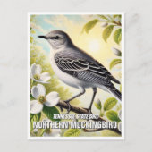 Tennessee Staat Bird Northern Mockingbird Postkarte (Vorderseite)