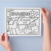 Tennessee Staat Form und Faktenfärbung Flyer (Hand)