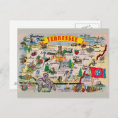 Tennessee Staat Karte Postkarte (Vorne/Hinten)