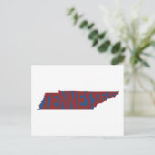 Tennessee Staat Name Word Art Rot Postkarte (Stehend Vorderseite)