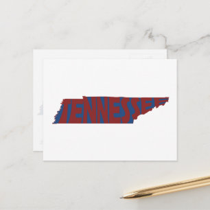 Tennessee Staat Name Word Art Rot Postkarte
