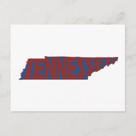 Tennessee Staat Name Word Art Rot Postkarte