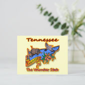 Tennessee Staat Racoon Blume Bird B Postkarte (Stehend Vorderseite)