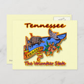 Tennessee Staat Racoon Blume Bird B Postkarte (Vorne/Hinten)