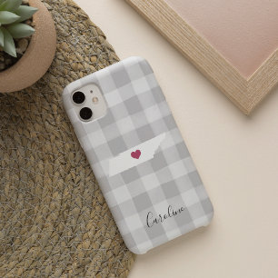 Tennessee Staat Silhouette Rustikal Grau Kariert iPhone 16 Hülle