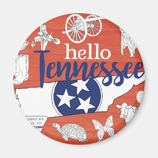 Tennessee Staat Symbole Freiwillige Staat Bilder Magnet (Vorne)