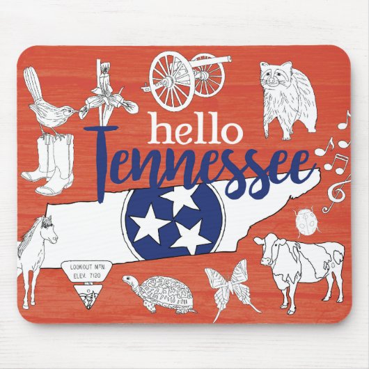Tennessee Staat Symbole Freiwillige Staat Bilder Mousepad (Vorne)