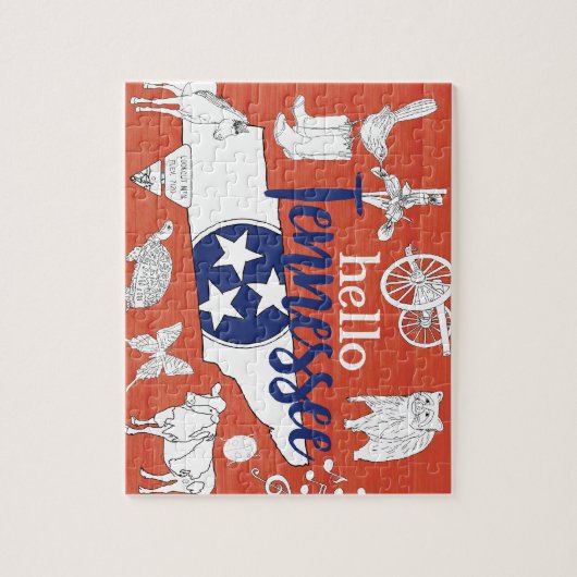 Tennessee Staat Symbole Freiwillige Staat Bilder Puzzle (Vertikal)