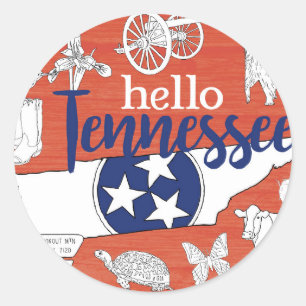 Tennessee Staat Symbole Freiwillige Staat Bilder Runder Aufkleber
