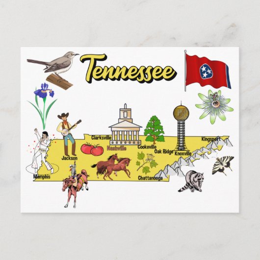 Tennessee Staat, USA Postkarte (Vorderseite)