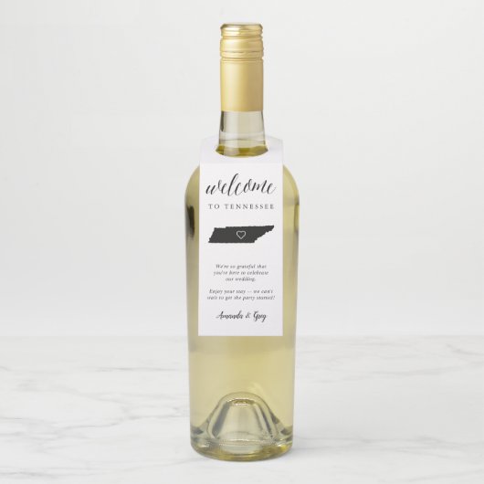 Tennessee Staat Wedding Willkommen Flaschenanhänger (Auf Flasche)