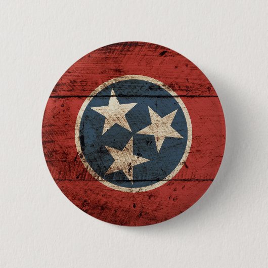 Tennessee-Staats-Flagge auf altem hölzernem Korn Button (Vorderseite)