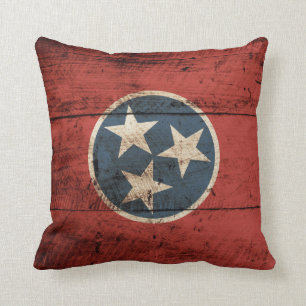 Tennessee-Staats-Flagge auf altem hölzernem Korn Kissen