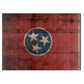 Tennessee-Staats-Flagge auf altem hölzernem Korn Schneidebrett (Vorderseite)