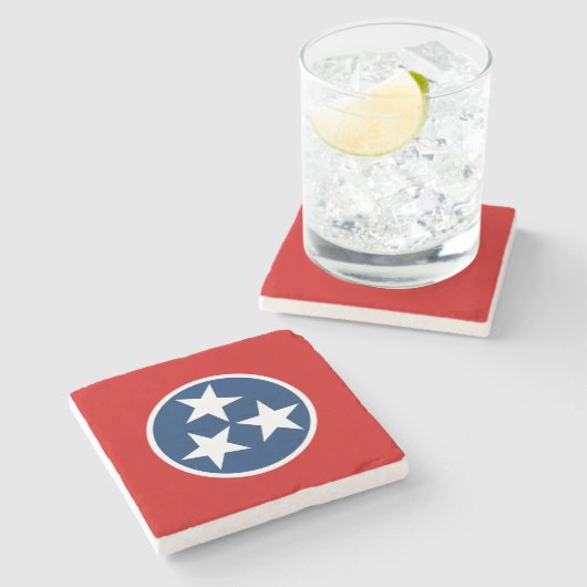 Tennessee-Staats-Flagge Steinuntersetzer (Seitenansicht)