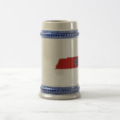 Tennessee-Staats-Flagge und Karte Bierglas (Mittel)