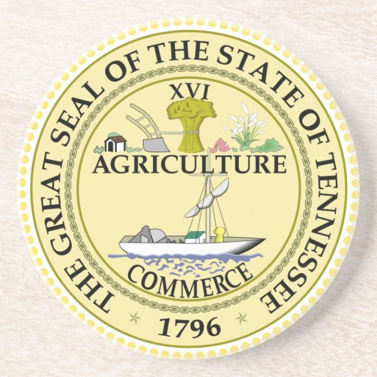 Tennessee-Staats-Siegel-Untersetzer Sandstein Untersetzer (Vorne)