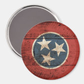 Tennessee Staatsflagge auf Altholzkörner Magnet (Vorderseite/Rückseite)