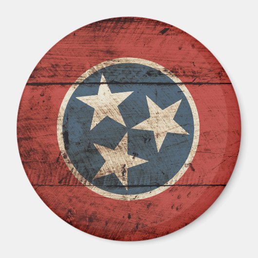 Tennessee Staatsflagge auf Altholzkörner Magnet (Vorne)
