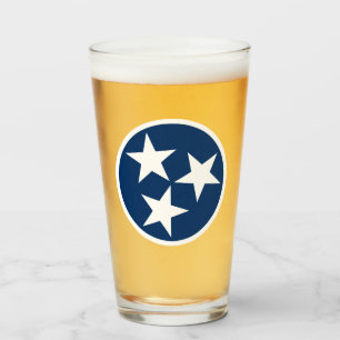 Tennessee Staatsflagge Blau Weiße Sterne Glas